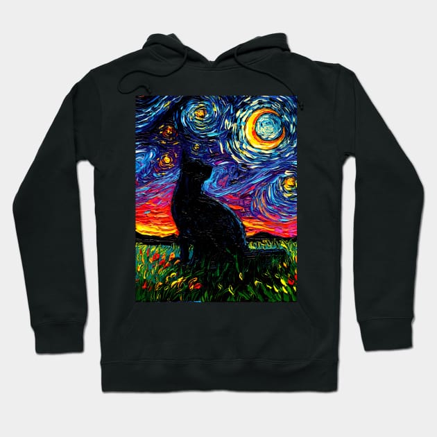 Black Cat Night Hoodie by sagittariusgallery